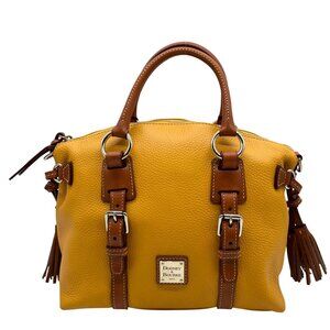 Dooney & Bourke Orange Leather Domed Satchel Bag